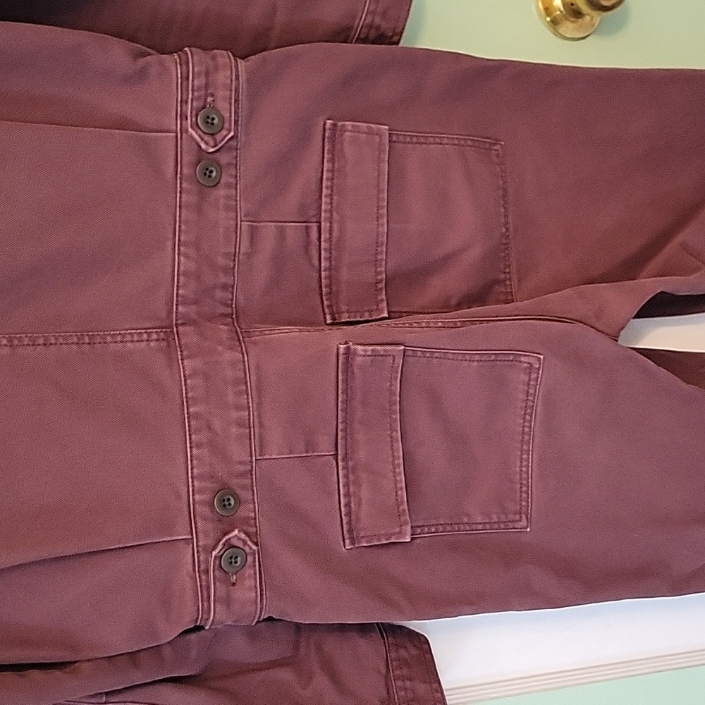 Madewell coverall jumpsuit size XS plum color 100%cotton 6 pockets - Picture 7 of 14